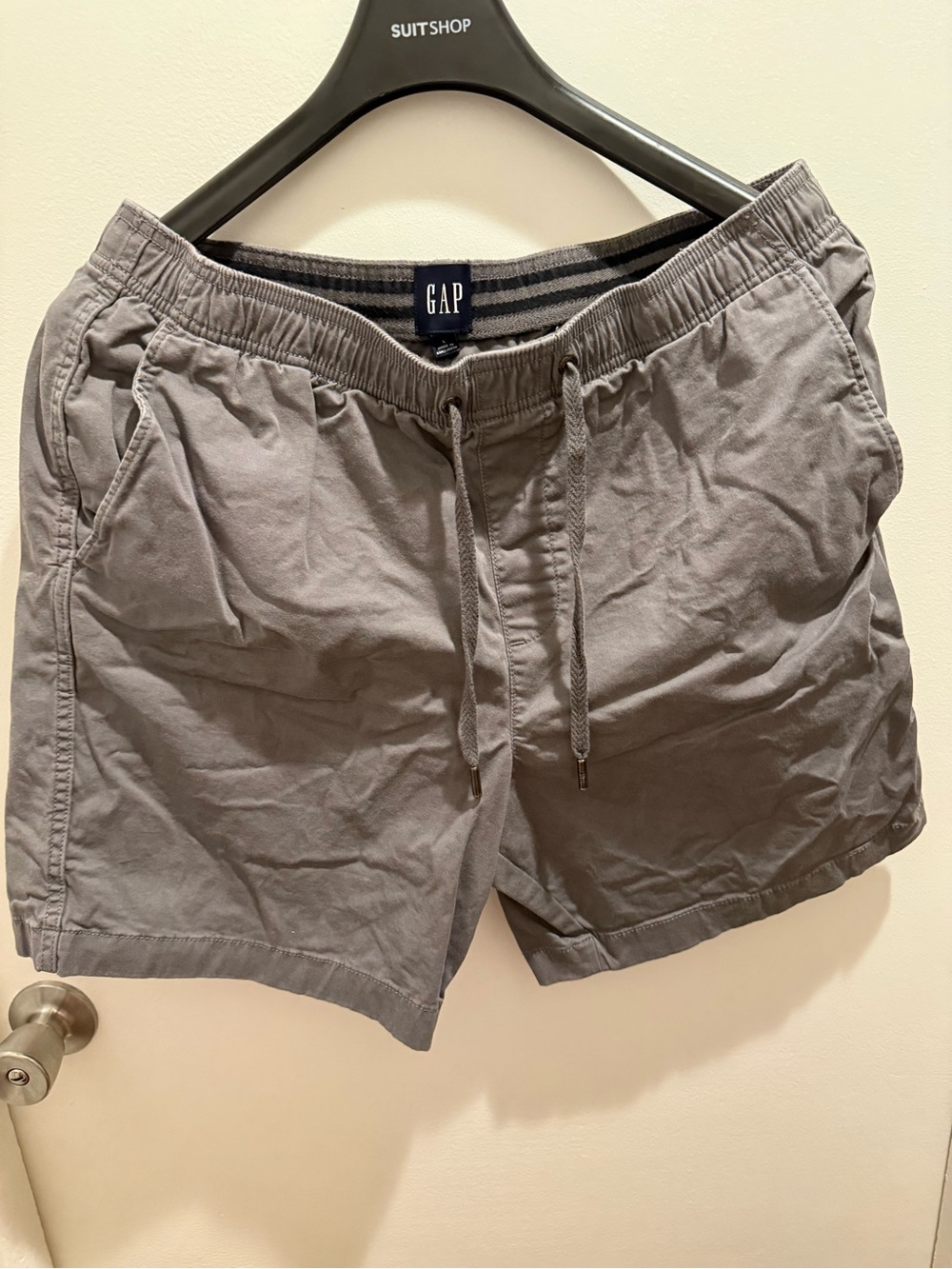 GAP Gray Elastic Waist Shorts with Drawstring